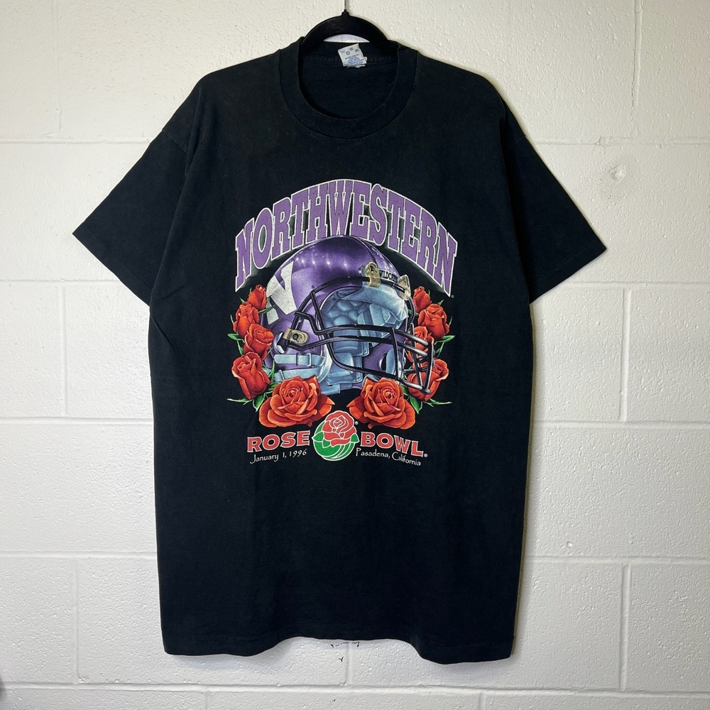 Vintage Northwestern Wildcats Rose Bowl T-shirt Men's L Football Salem 90s